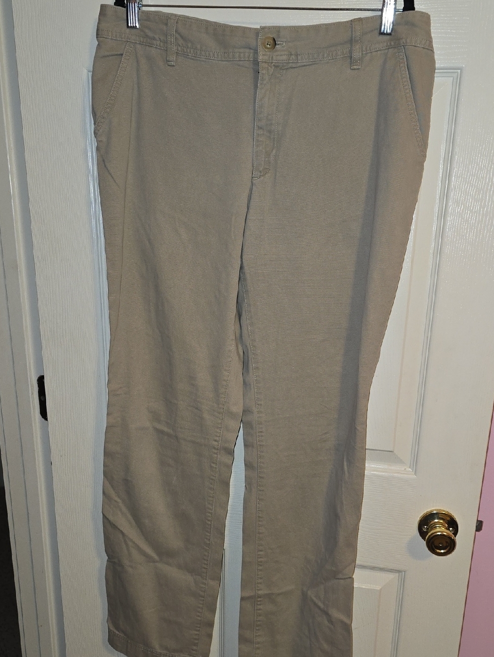 Eddie Bauer Straight-Leg Chino Pants in Light Tan